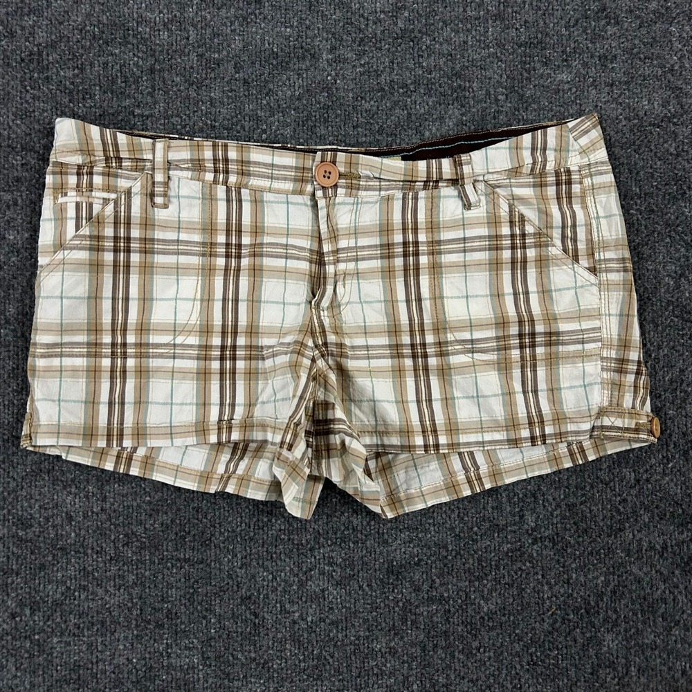 Trixie Shorts Womens Size 13 Brown Plaid Stretch Casual Cuffed Summer TRJ-YS28